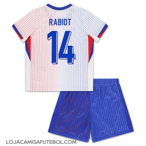 Camisa de Futebol França Adrien Rabiot #14 Equipamento Secundário Infantil Europeu 2024 Manga Curta (+ Calças curtas)